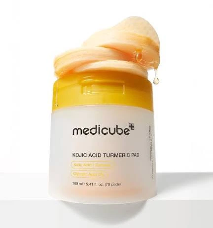 Medicube Kojic Acid Turmeric Pad jar for brightening and glowing skin