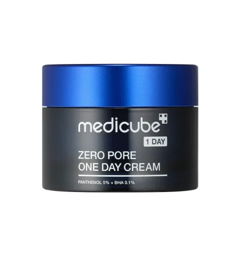 Zero Pore One Day Cream 50 ml Medicube Zero Pore One Day Cream jar with blue lid for pore tightening and hydration