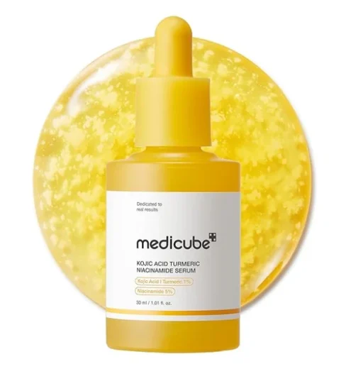medicube Kojic Acid Turmeric Clarifying & Balancing Capsule Serum for Troubled Skin Medicube Kojic Acid Turmeric Niacinamide Capsule Serum bottle for radiant skin